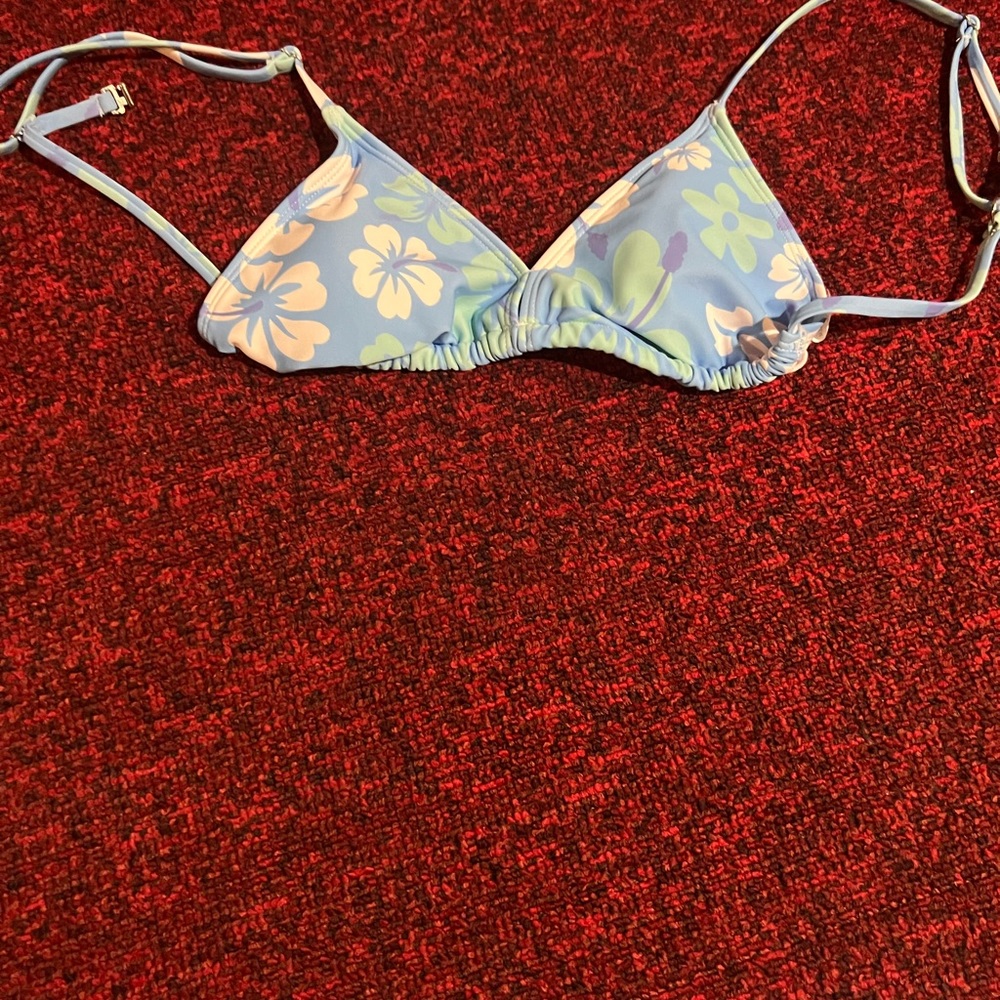 Flowered bathing suit top